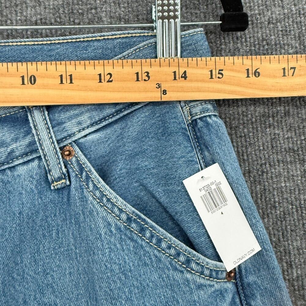 Old Navy Womens Baggy Wide Leg Cargo Jeans Size 4 Mid Rise Cotton Skater Y2K New - Picture 9 of 11